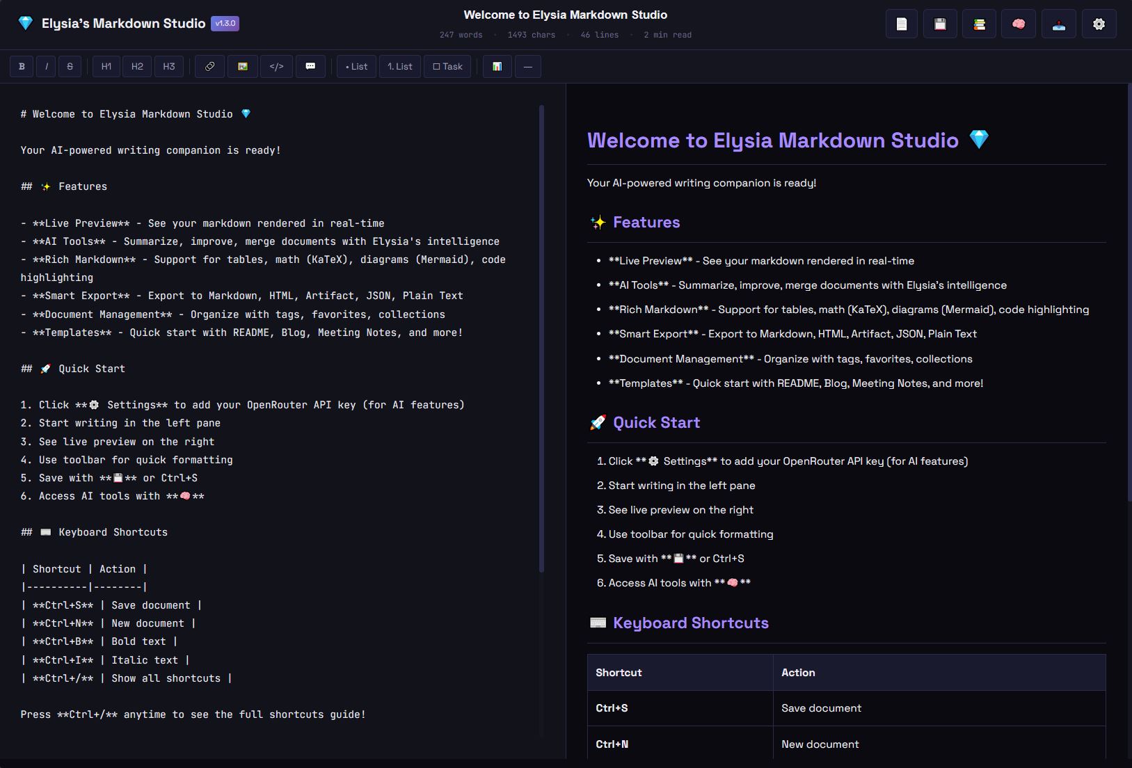 Elysia's Markdown Studio