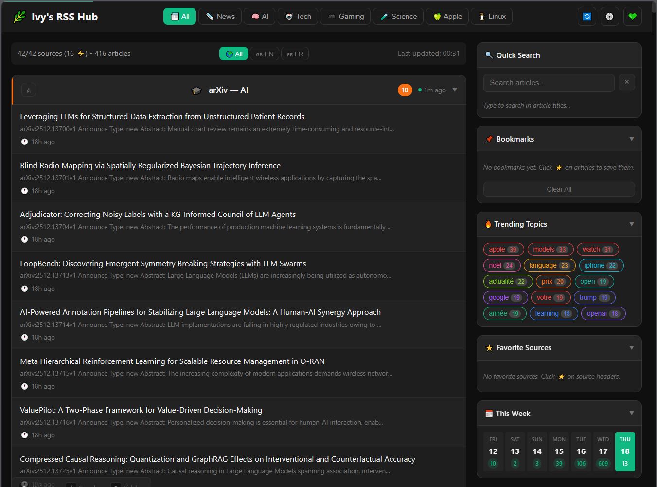 Ivy's RSS Hub